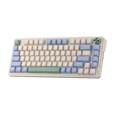 Imagen de Redragon K673 PRO teclado para juegos RGB con junta inalámbrica 75%, 3 modos, 81 teclas, mecánico compacto enchufe de intercambio en caliente, control perilla dedicado y almohadillas