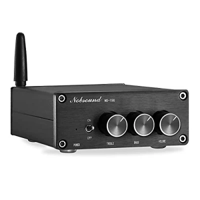 Imagen de Nobsound Mini TPA3116 Amplificador Digital Hi Fi estéreo, 200 W (100 x 2), Bluetooth 5.0, Clase D, con Fuente de alimentación