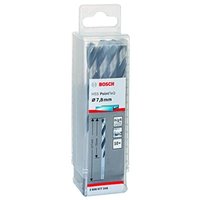 Imagen de Bosch Professional 10 brocas helicoidales HSS PointTeQ, para metal, 7.8 x 75 117 mm, accesorio de taladro