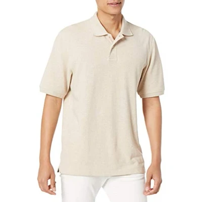 Imagen de Amazon Essentials Polo en piqué de algodón con Corte Regular (Disponible Talla Grandes y Largos Especiales) Hombre, Avena Mezcla, XS