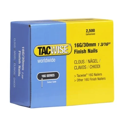 Imagen de TACWISE 0293 Clavos de Acabado Galvanizados Tipo 16G / 30 mm, Paquete 2500