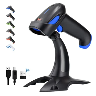 Imagen de Tera Pro Escáner de Código Barras Inalámbrico Lector Omnidireccional Bluetooth USB 1D 2D QR Digital Compacto, HW0002 Azul