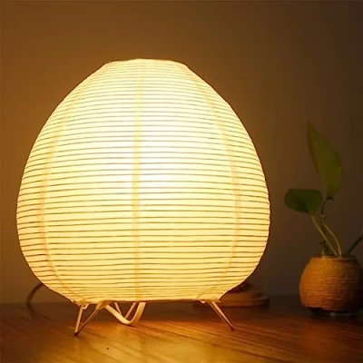 Imagen de GUANSHAN Linterna de Papel Lámpara Mesa Decorativa Iluminación Plegable Origami Luz Nocturna Noche Ambiente para Dormitorio, Sala Estar, Style1