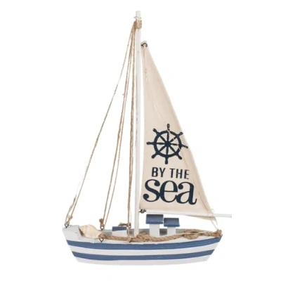 Imagen de Out of the blue Velero de Madera con 11 LED, Aprox. 38,5 x 25 5 cm, Incluye Pilas