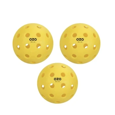 Imagen de OZO Pickleball Set de 3 Bolas para Exteriores, 40 Agujeros, Moldeo por Inyección