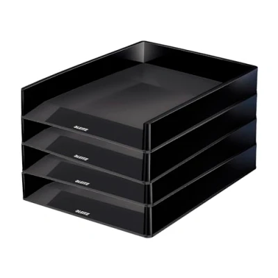 Imagen de Leitz Bandeja para cartas Duo Colour, 4 unidades, color negro, 53610095