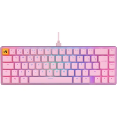 Imagen de Glorious Gaming GMMK 2 Compact 65% Teclado mecánico, Compacto TKL 65%, Carcasa de Aluminio, Personalizable, keycaps Dobles, switches Fox, RGB, distribuciones QWERTY español Rosa