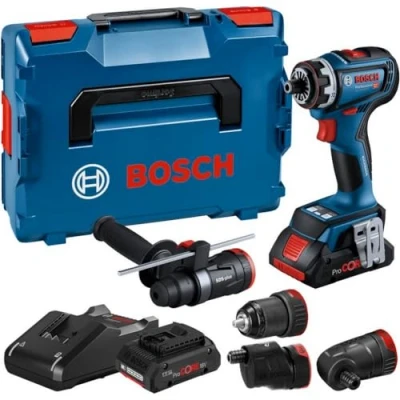 Imagen de Bosch Professional 18V System GSR 90 FC Atornillador a batería (Brushless, 64 Nm, 4 cabezales FlexiClick, 2 baterías ProCORE x 4.0 Ah , en L BOXX)