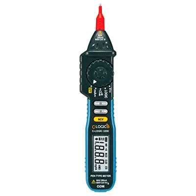 Imagen de C LOGIC 3200 Multímetro Tipo Lápiz Tensión y Corriente AC/DC, Retención de Datos, Autoapagado, Prueba Continuidad Detección Sin Contacto (NCV)
