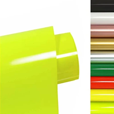 Imagen de FOSER Rollo de vinilo transferencia Calor 30,5 cm x 3 m, calor, para camisetas, tela (Amarillo Fluorescente)
