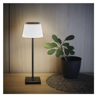 Imagen de EMOS KATIE Lámpara de escritorio con batería (4 W, impermeable, IP44, carga USB, duración 96 horas, brillo 250 lm, inalámbrico, regulable, cambio color (3000/4000/5000 K), cable USB