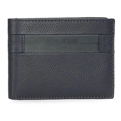 Imagen de Pepe Jeans Checkbox Cartera Horizontal con Monedero Azul 11,5x8x1 cms Piel