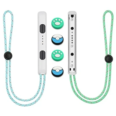 Imagen de Vicloon Correa de muñeca para Switch Gamepad, 1 Par Mando Accesorios con 4 Mandos, la Nintendo ControllerNegro