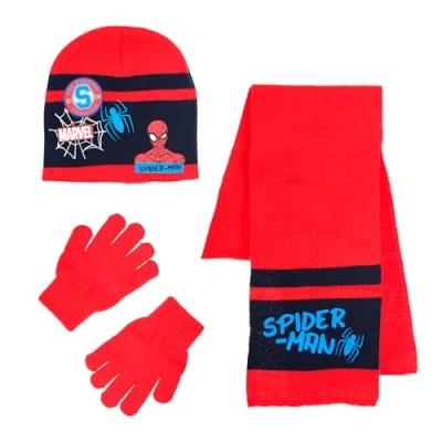 Imagen de Spiderman Gorro Bufanda y Guantes para Niño, Conjunto de Invierno Niños, Gorra Guantes, Accesorios Infantil Rojo
