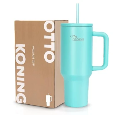 Imagen de Botella Agua Acero Inoxidable 1.2L Vaso Térmico con Doble Pared Aislada al Vacío. Mantiene Bebida Fría o Caliente durante horas. Tapa y Pajita, Boca Ancha Mango Cómodo. Termo sin BPA