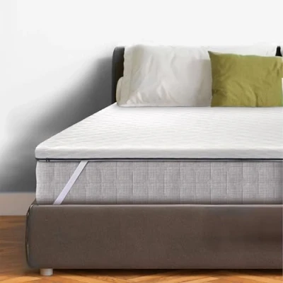 Imagen de DOLCI SOGNI Topper Viscoelastico 140x200 cm, Espesor 7 Espuma Viscoelástica con Funda Acolchada de Microfibra y Elásticos Sujeción, Sobrecolchon