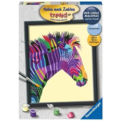 Imagen de Ravensburger Animales 28988 Pintura por números, diseño de Cebra, a Partir 12 años, Color 1. (28988)
