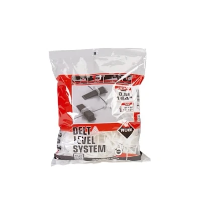 Imagen de RUBI 3930 Bridas de Nivelación Para Cerámica BRIDA 0.5 mm Baldosas Cerámicas entre 3 y 12 Formatos 30x30 cm Superiores 200 unidades DELTA LEVEL SYSTEM