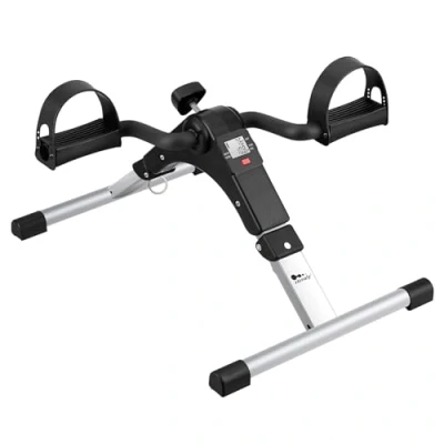 Imagen de himaly Mini Bicicleta de Ejercicio Plegable Portátil para el Hogar Pedal Ejercitador Gimnasio Fitness Brazo Pierna Entrenamiento Resistencia Ajustable con Pantalla LCD Mujeres y Hombres
