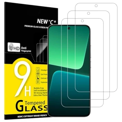 Imagen de NEW&#039;C 3 Piezas, Protector Pantalla para Xiaomi 13, No Compatible 13T,Cristal Templado Antiarañazos, Antihuellas, Sin Burbujas, Dureza 9H, 0.33 mm Ultra Transparente, Resistente