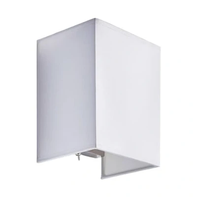 Imagen de Lámpara de pared &#039;Annalisa&#039; (Moderno) en Blanco hecho Textura, Tela, Tejido, Seda e.o. para Salón &amp; Comedor (1 llama, E27) Lindby lámparas textiles, aplique