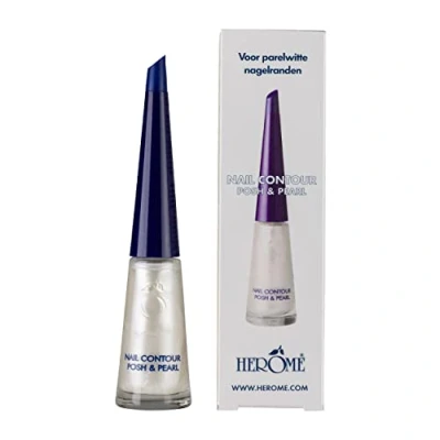 Imagen de Herome Blanqueador del Borde de Uñas 10ml acentúa Puntas Blancas, Manicura Francesa 1 Paso, Esmalte Blanqueador, Fortalecedor y Endurecedor, acabado Blanco Perla