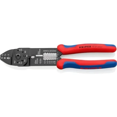 Imagen de Knipex Alicate para crimpar terminales negro, lacado, con fundas multicomponentes 230 mm 97 21 215 C