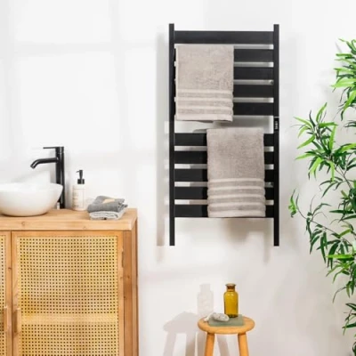Imagen de InnovaGoods® toallero electrico baño 260 W, 10 Barras, de pie o Pared para Secado rápido, Temperatura máx.55 ºC, Ideal secar Calentar Toallas