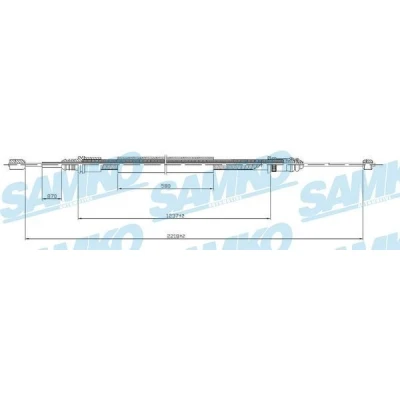 Imagen de LPR C0704B Cable de Freno Mano 2220/1235 Discos