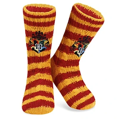 Imagen de Harry Potter Calcetines Antideslizantes Mujer y Adolescente, de Invierno (Naranja)