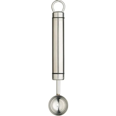 Imagen de KitchenCraft Sacabollos Profesional, Cuchara para Melón, de Acero Inoxidable, Alimentos Cocina Apta Lavavajillas, 3 x 1,3 18 cm, 25 Años Garantía, 1 Cantidad