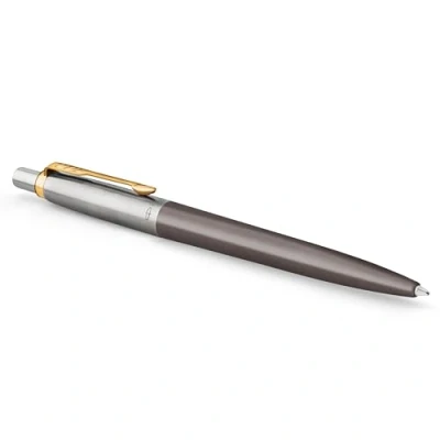 Imagen de Parker Bolígrafo Jotter lacado gris con adornos dorados punta media estuche de regalo