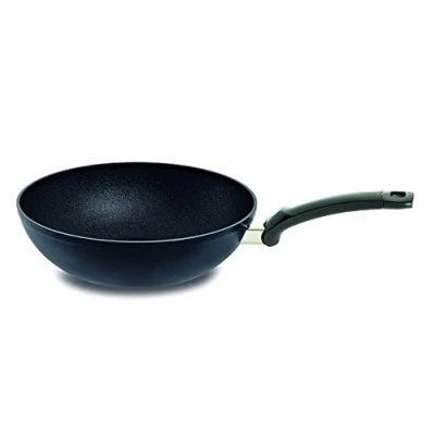 Imagen de Fissler Adamant Wok de aluminio, 28 cm diámetro, sartén wok, con revestimiento, antiadherente, borde alto, resistente a los arañazos, para todo tipo placas, también inducción