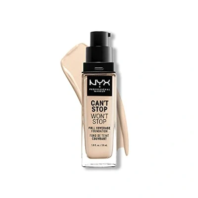 Imagen de NYX Professional Makeup Base de maquillaje Can&#039;t Stop Won&#039;t Full Coverage Foundation, Larga duración, Waterproof, Fórmula vegana, Acabado mate, Tono: Pale