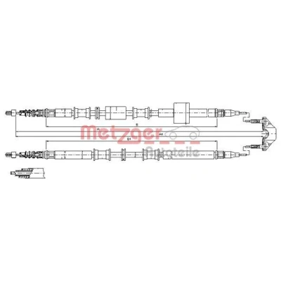 Imagen de METZGER 11.5766 Cable de Freno Mano Atrás izquierda, derecha, izquierda 1610/1438 Discos COFLE OPEL: Meriva A Monospace