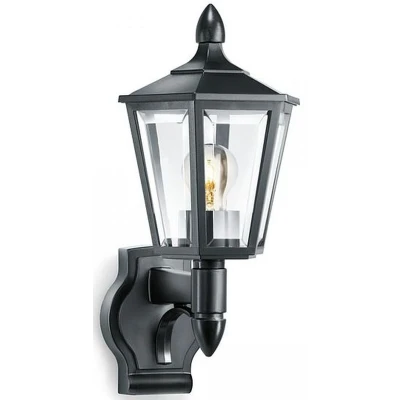 Imagen de Steinel L 15 Lámpara de pared para exteriores, en color negro, con diseño clásico farola, consumo máximo 60 W y portalámparas E27, sin sensor movimiento