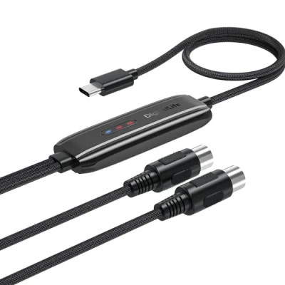 Imagen de DigitalLife Cable de Conversión Interfaz USB C a MIDI (5 Pin DIN, A01) Compatible con Windows 11 y macOS 14 Sonoma