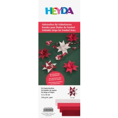 Imagen de Heyda Juego de tiras plegables para estrellas Frobel, 1,5 x 45 cm, color rojo