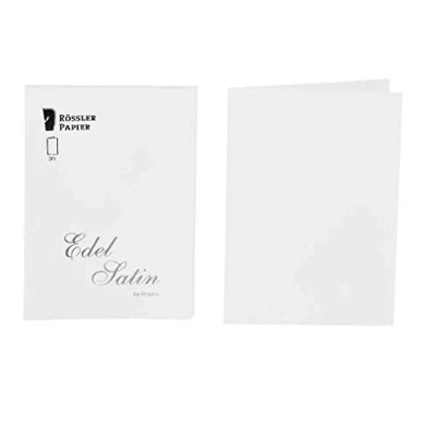 Imagen de Rössler 2160838001 Edel Tarjetas Planas de Satén (A6, 20 Unidades), Color Blanco