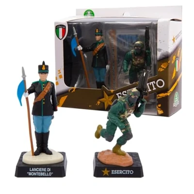 Imagen de Giochi Preziosi Ejército Italiano, Personaje Lanzador Regimiento Montebello e Incursor, Altura 8 cm, Soldados de Juguete Militares del Uniforme Detallado