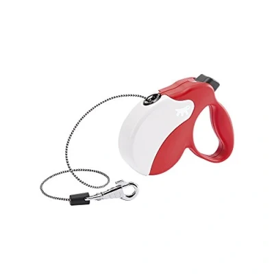 Imagen de Ferplast Correa Perro Extensible Amigo Mini, Pequeños hasta 12 Kg. Cordón máximo 3 m. Botón de Bloqueo y liberación único, Rojo, Cubierta Blanca