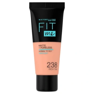 Imagen de Maybelline New York, Base de Maquillaje que Calca a tu Tono Fit me! Mate y Afinaporos, Color: 238 Rich Tan