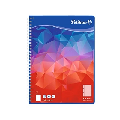 Imagen de Pelikan Cuaderno de espiral 100113, A5, 80 hojas, línea 28 (a cuadros), papel para escritura escolar, 90 g/m², FSC Mix, color blanco