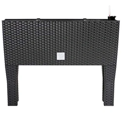 Imagen de Deuba Macetero Grande de Exterior 60x25x46 30L Antracita 3 Macetas Internas Pies Extraíbles Sistema Riego