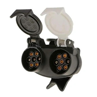 Imagen de Conector adaptador de enchufe doble para remolque caravana 13 pines a 7