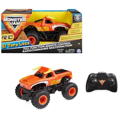 Imagen de Monster Jam Coche TELEDIRIGIDO EL Toro Loco 1:24 RC Oficial Radiocontrol de 2,4 GHz 76 Metros 6060517 Juguetes niños 4 años +