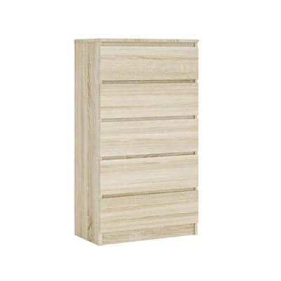 Imagen de 3E 3xE living.com Cómoda, cajonera 5 cajones 70 cm, Color: Roble Sonoma, L: P: 39 A: 124 cm