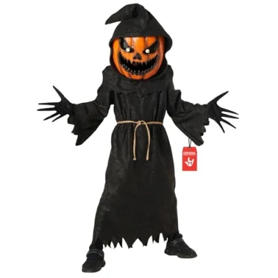 Imagen de Morph Costumes Disfraz Calabaza Niño, Espantapajaros Niña, Mascara Mostruo Halloween Niño Miedo Talla XL