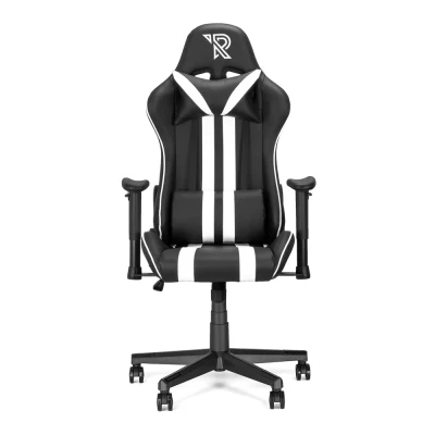 Imagen de Ranqer Felix Silla Gaming Reposabrazos Ajustables Respaldo y Cojín Ergonómica Robusta Estructura de Nylon Negro Blanco
