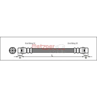 Imagen de METZGER 4114600 Latiguillos de Freno 330 F10 x 1 VOLKSWAGEN: TRANSPORTER 4, 4 Bus